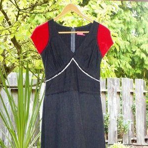 Whimsigoth Wool Knit Red Cap Sleeve Dress